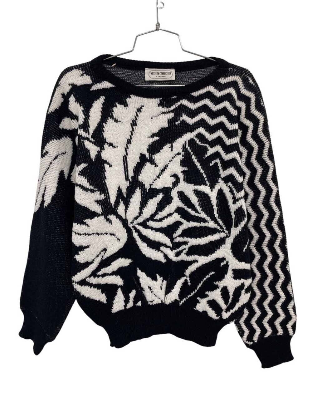Vintage 80s Western Connection Sweater Medium Long Sleeve Knitwear Deadstock NEW